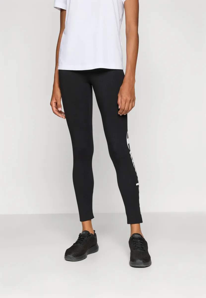 BASICS CROP LEGGINGS LARGE LOGO - Tights - black