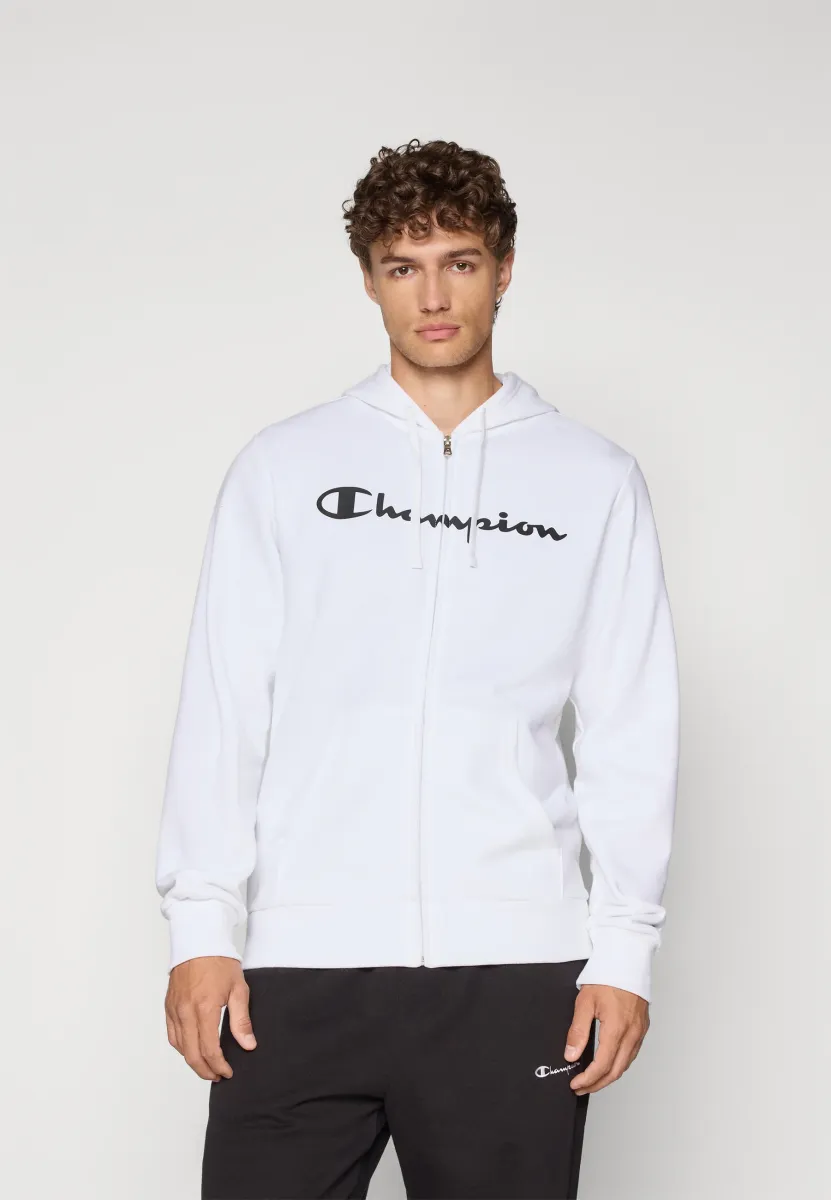 BASICS FULL ZIP HOODIE LARGE LOGO - Sweatjacke - white