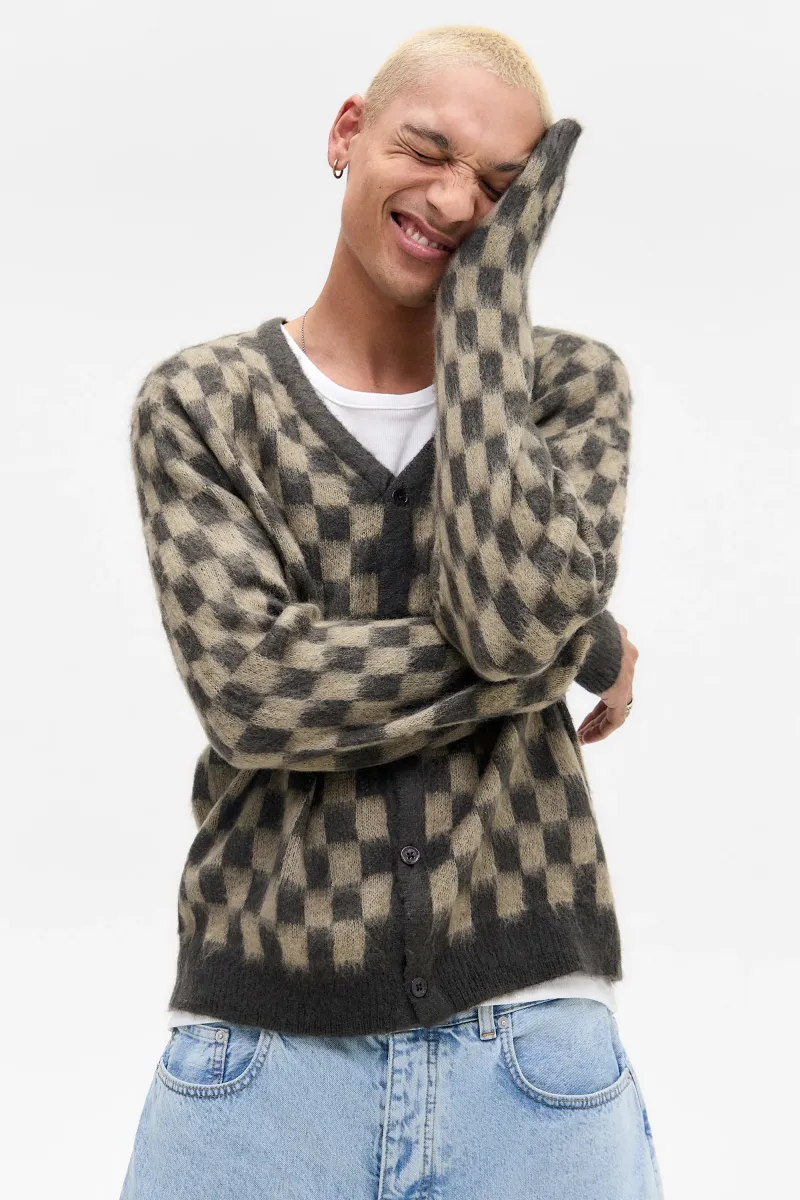 BDG WINDOW PANE - Strickjacke - Brown