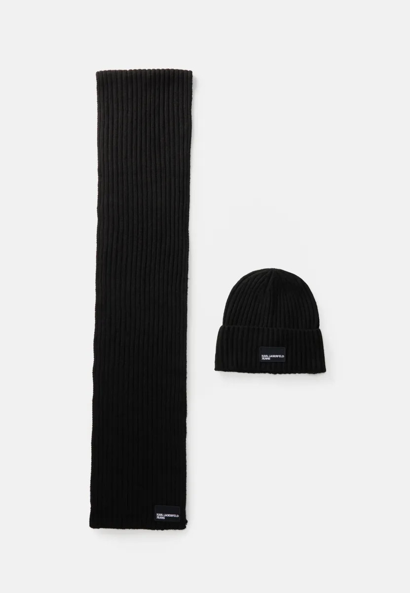 BEANIE SCARF SET - Schal - black