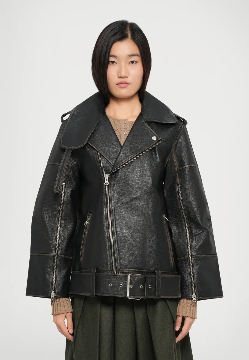 BEATRISSE - Lederjacke - black