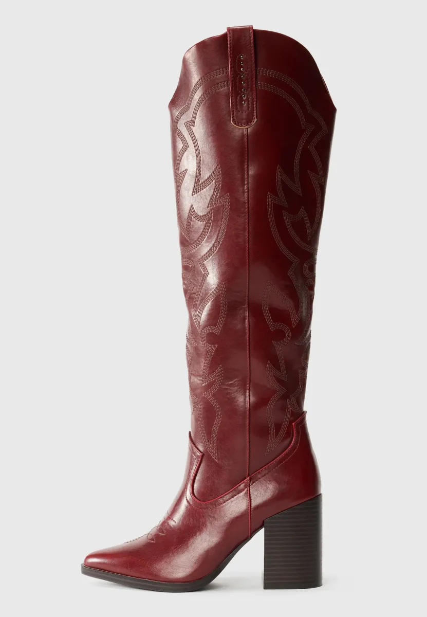 BEAUU - Cowboy-/Bikerboot - red