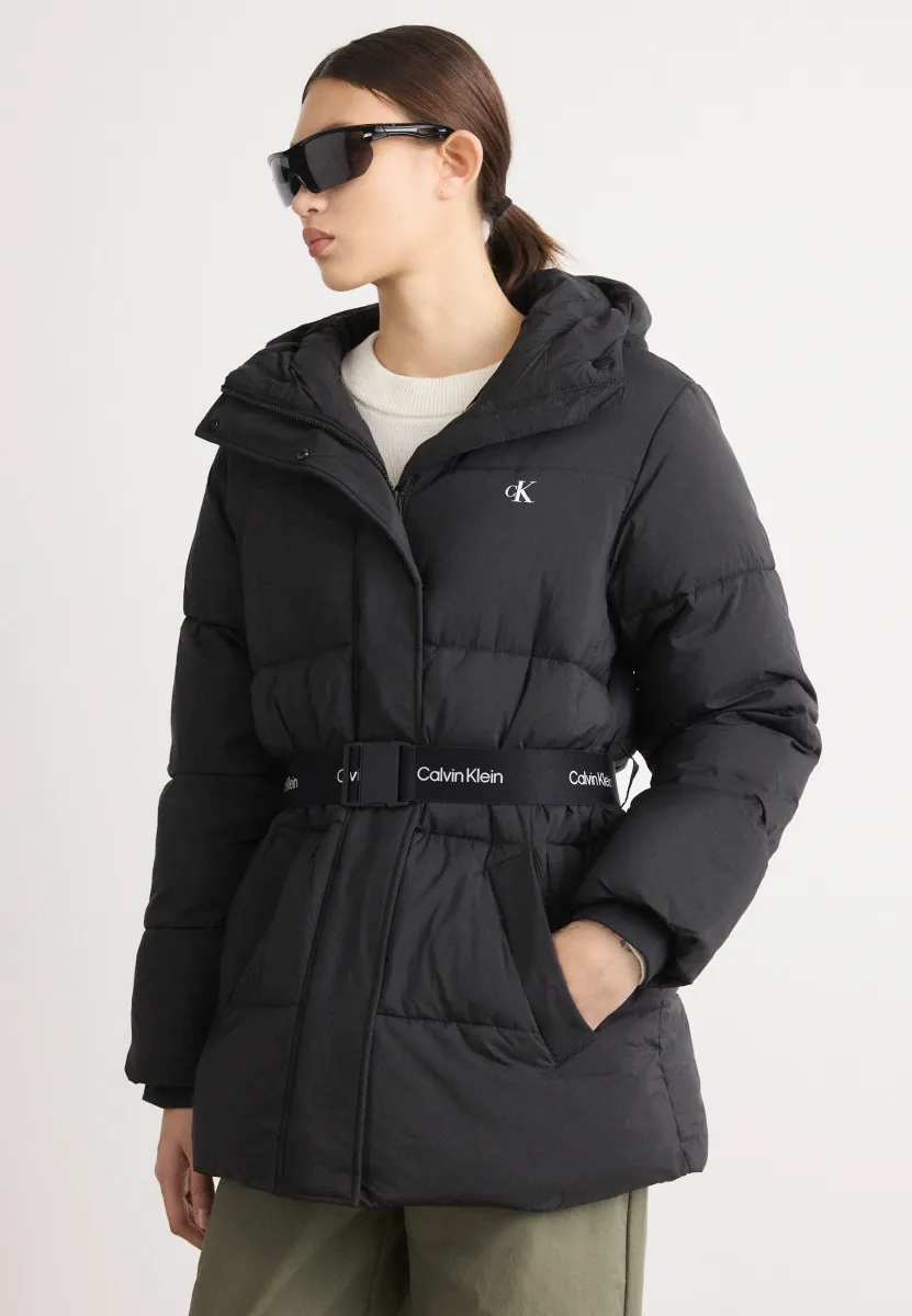 BELTED MIDWEIGHT PUFFER - Wintermantel - black