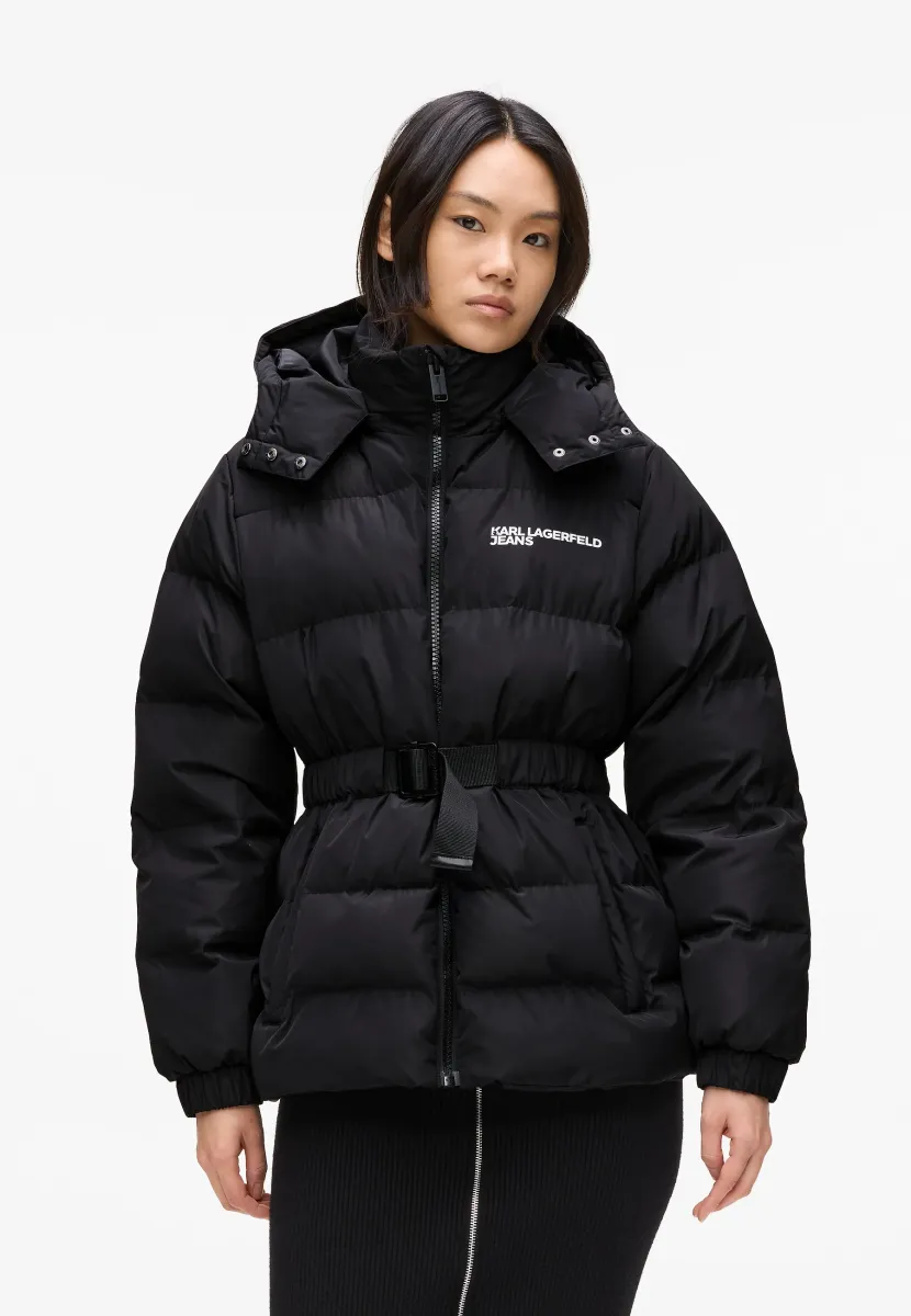 BELTED PUFFER - Winterjacke - black