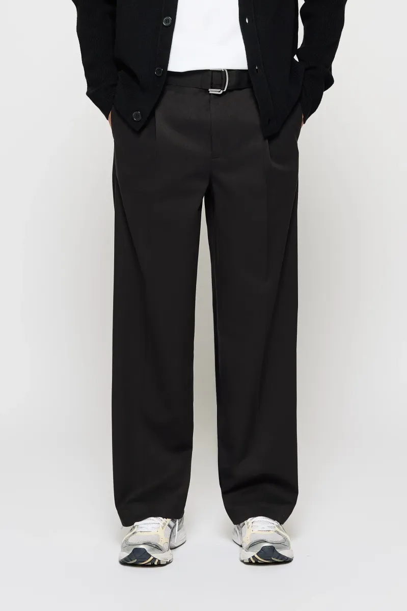 BELTED TAILORED UNISEX - Stoffhose - black