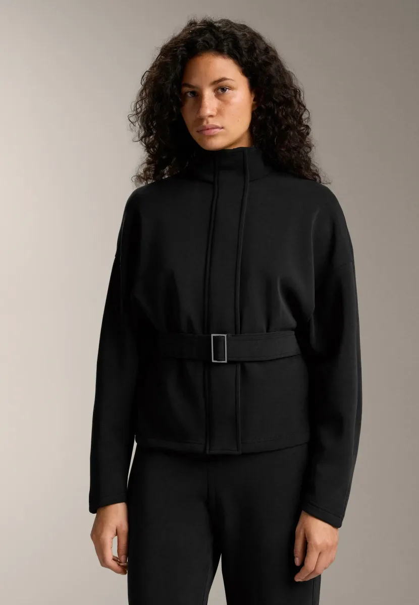BELTED WITH BRUSHED  - Übergangsjacke - black