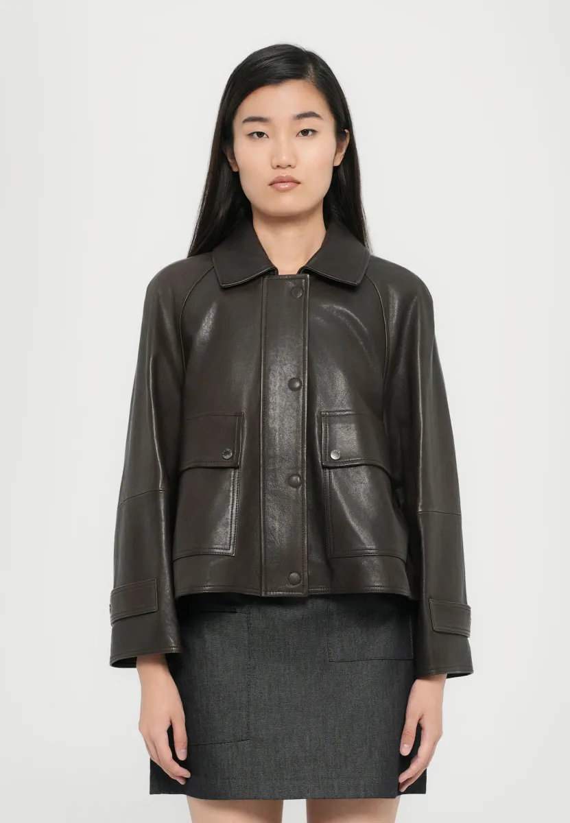 BERBICE - Lederjacke - marrone scuro