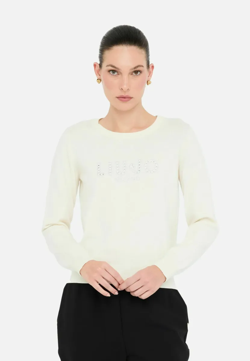 BETTER WITH LOGO - Strickpullover - off white