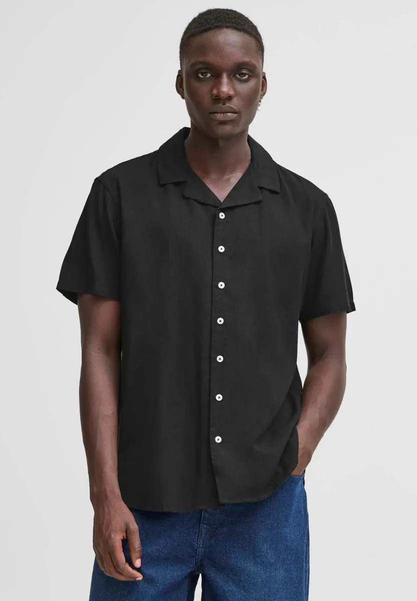 BHBOBBY LINEN MIX - Hemd - black