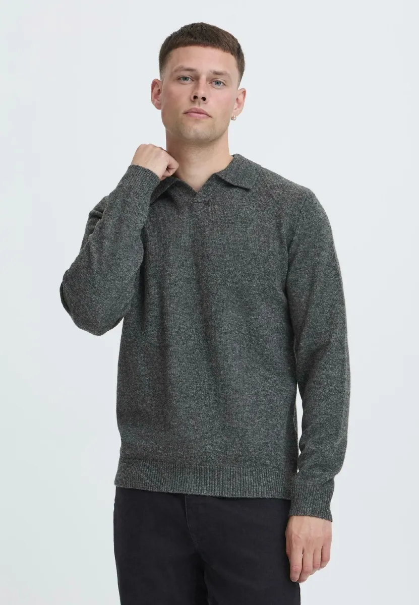 BHBRANKO - Strickpullover - iron gate melange