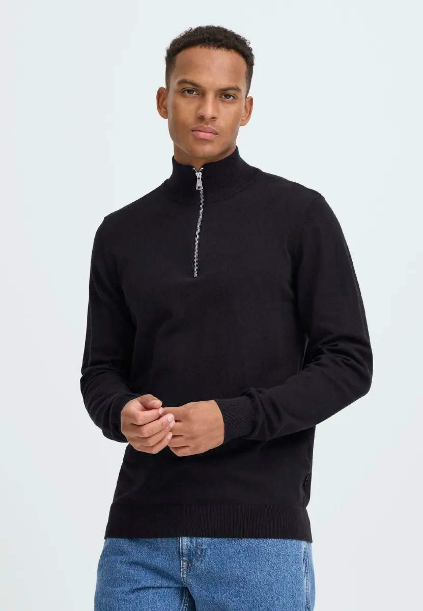 BHBRYAN HALFZIP - Strickpullover - black beauty