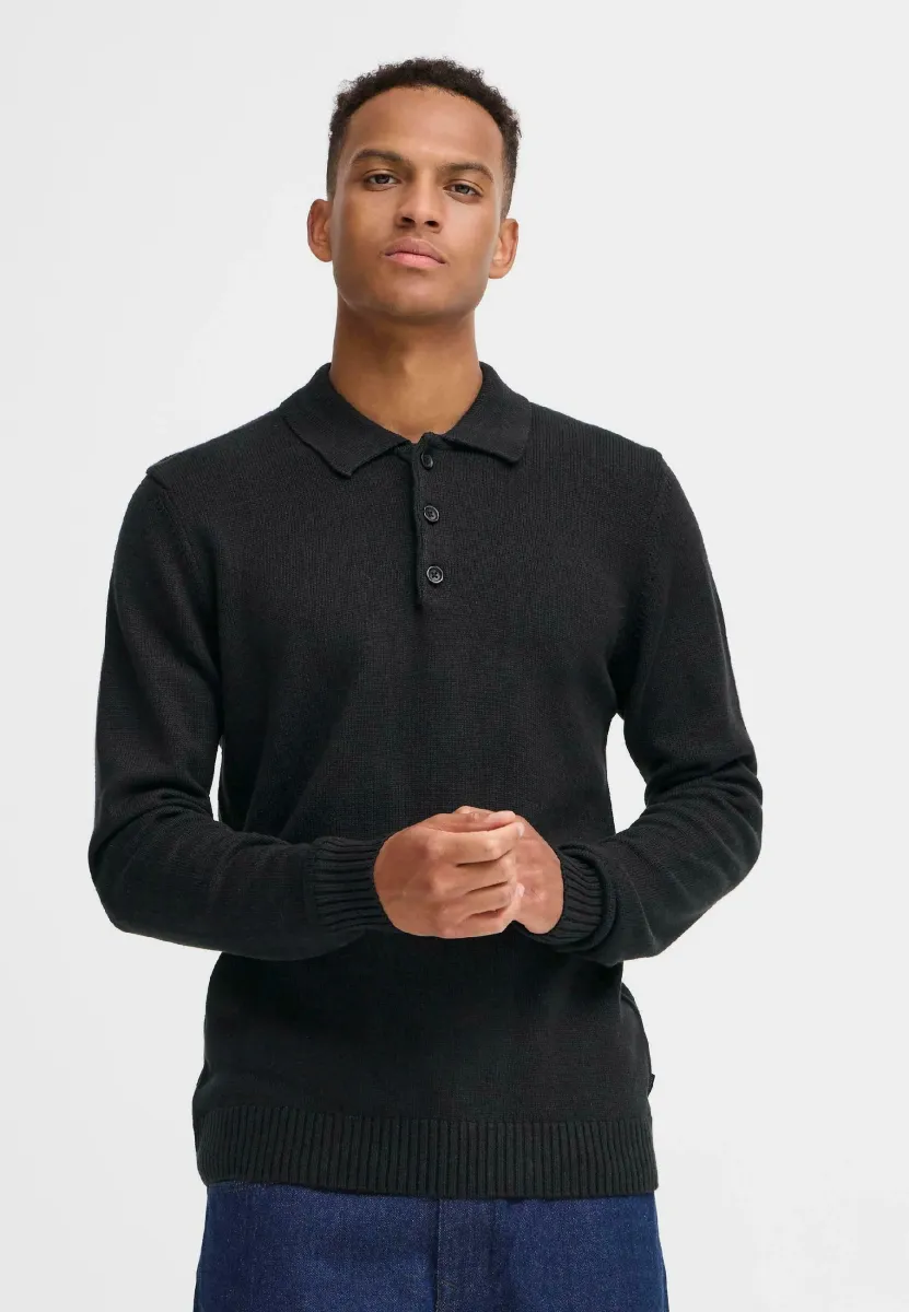 BHDENO  POLO - Strickpullover - black