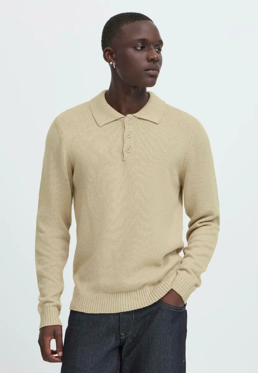 BHDENO  POLO - Strickpullover - plaza taupe
