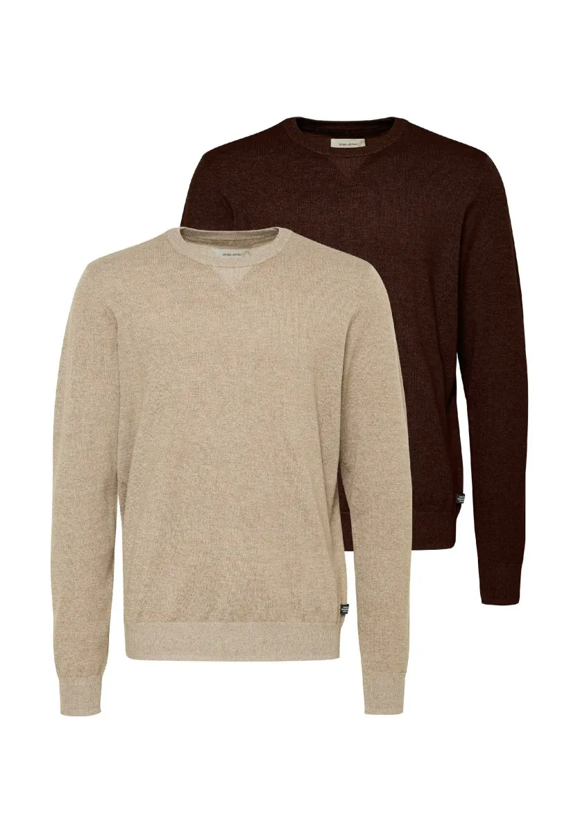 BHPULLOVER 2 PACK - Strickpullover - chicorey coffeecornstalk