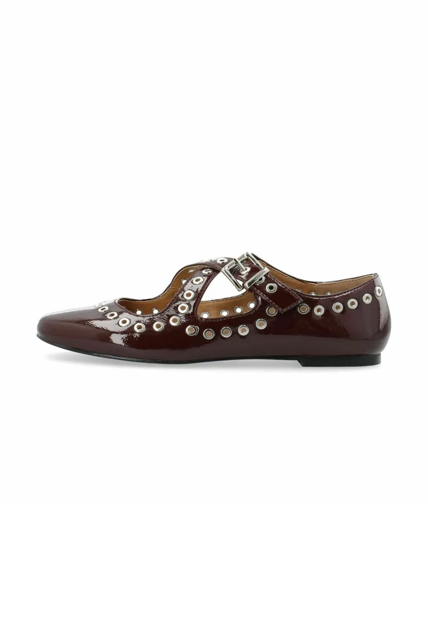 BIALILJA CROSS MARY JANE STUDDED - Riemchenballerina - burgundypatent