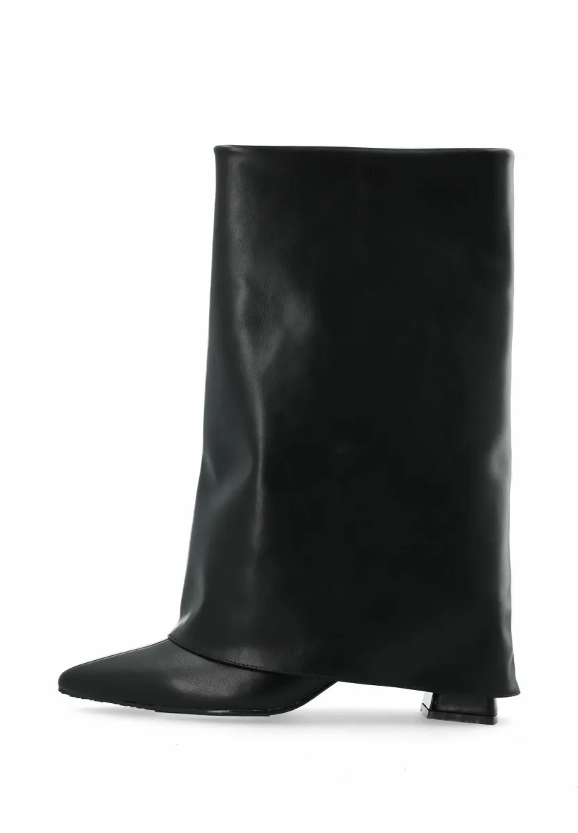 BIAMARALYN FOLD OVER BOOT FAUX LEATHER - Stiefel - black
