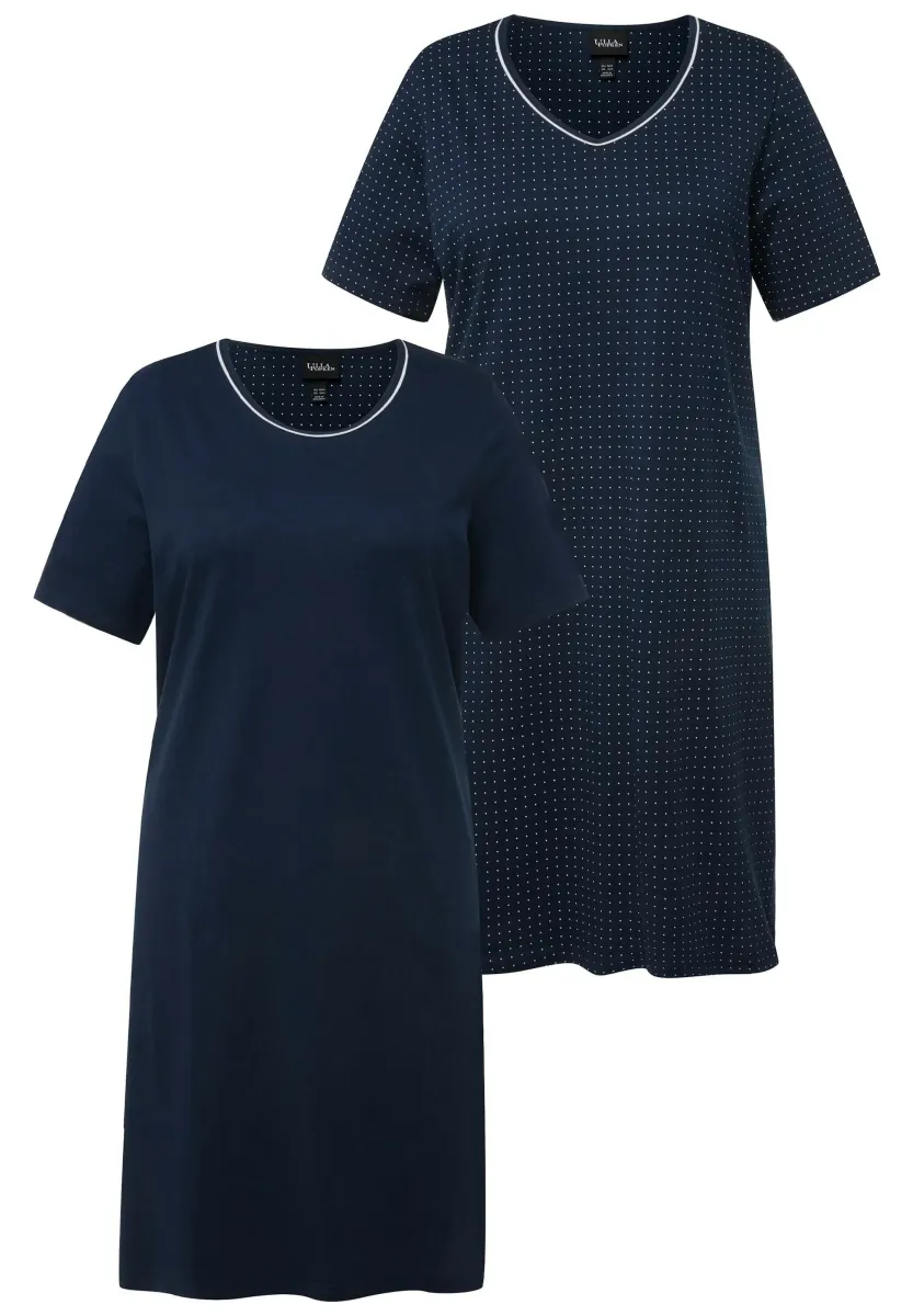 BIG 2ER-PACK RUNDHALS V-AUSSCHNITT HALBARM - Nachthemd