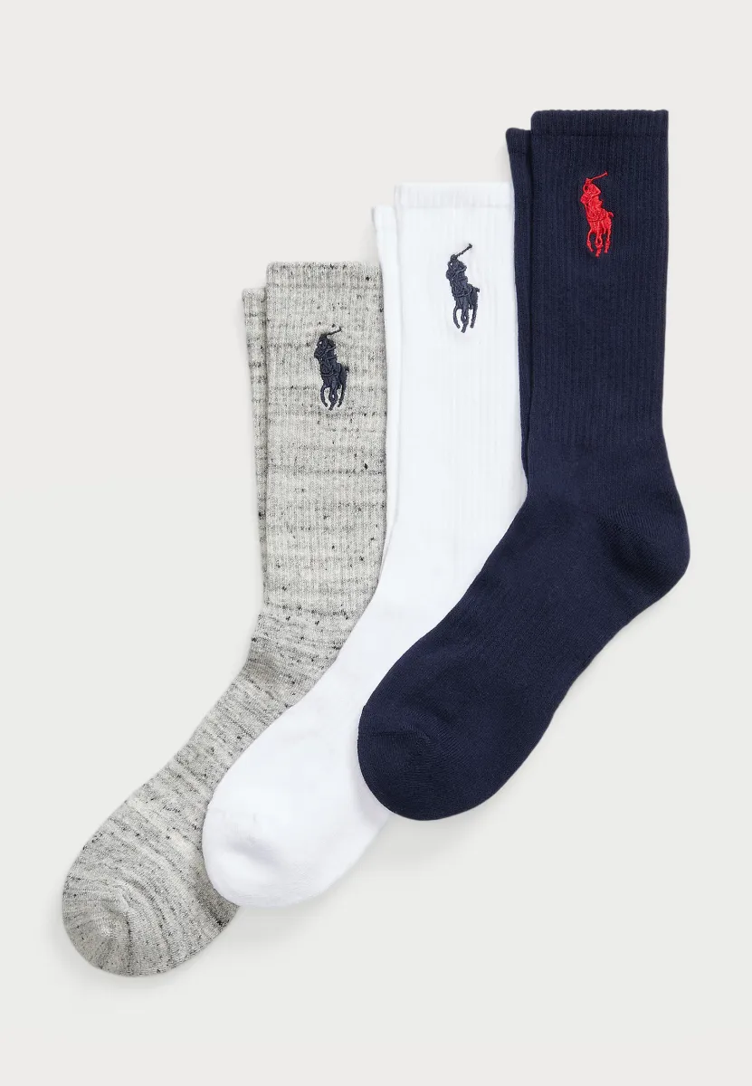 BIG PONY CREW SOCK 3 PACK - Socken - navy/white/grey