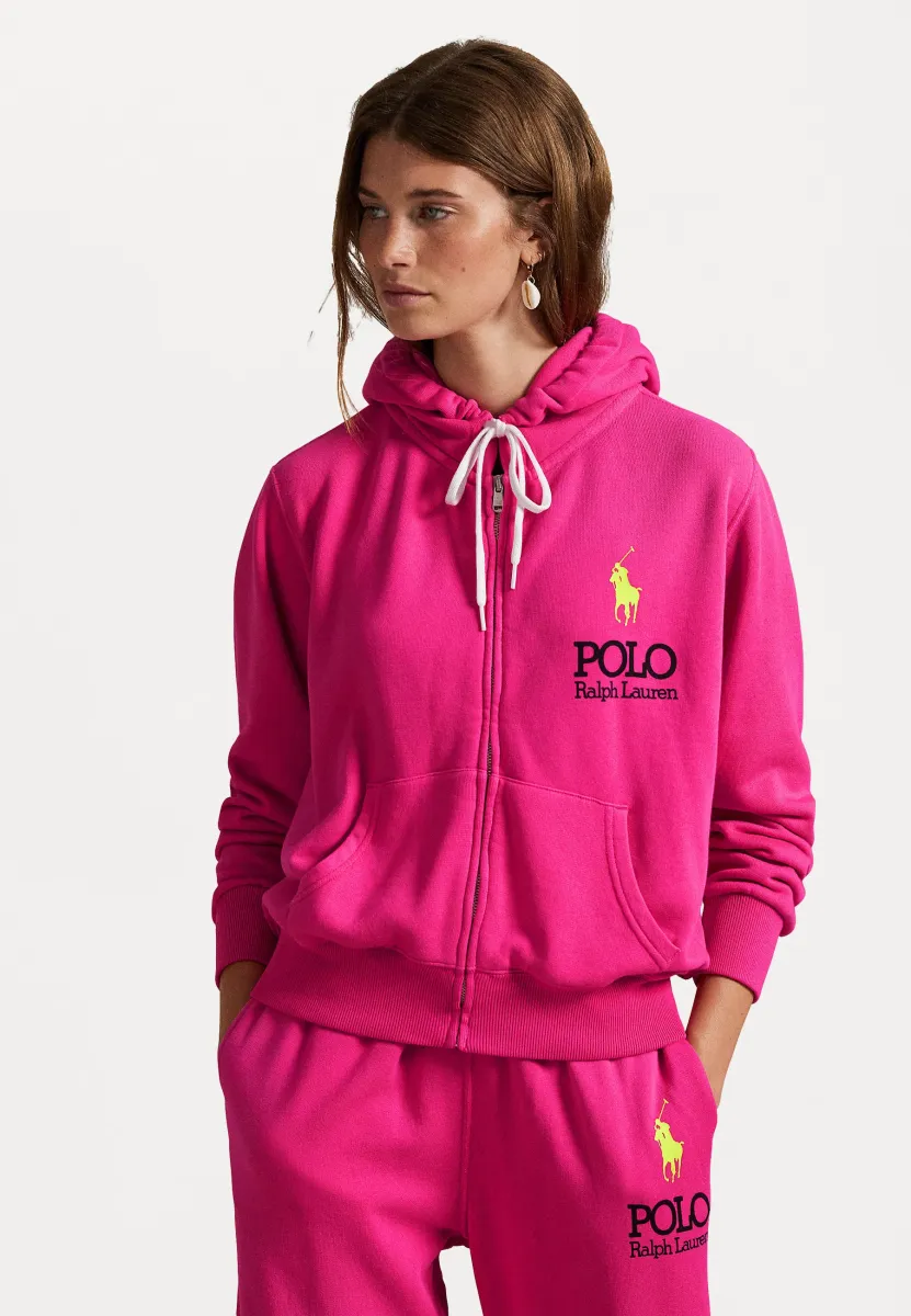 BIG PONY LIGHTWEIGHT FLEECE ZIP HOODIE - Sweatjacke - bright pink