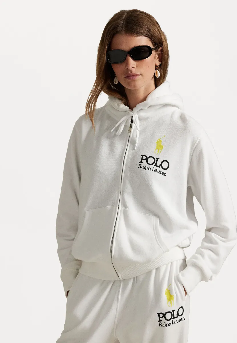 BIG PONY LIGHTWEIGHT FLEECE ZIP HOODIE - Sweatjacke - white