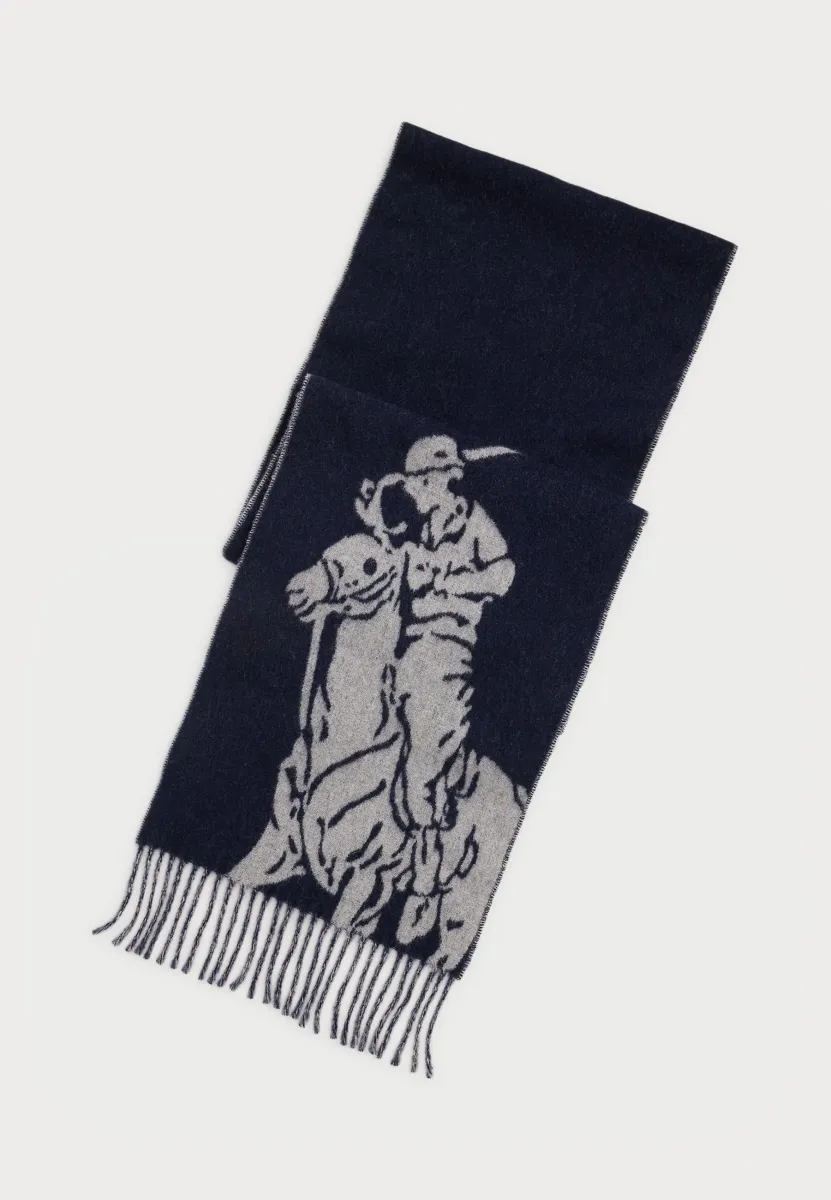 BIG PONY WOOL-BLEND SCARF - Schal - navy/ grey