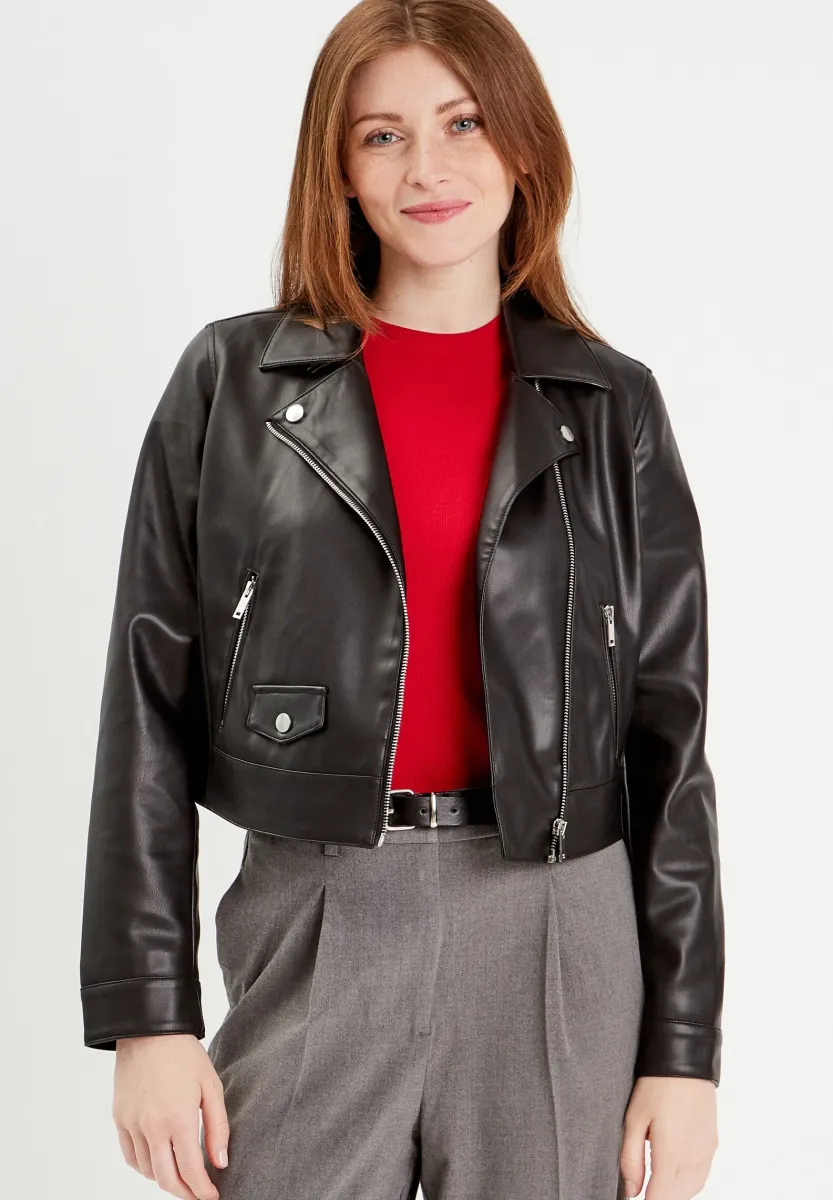 BIKER - Kunstlederjacke - noir