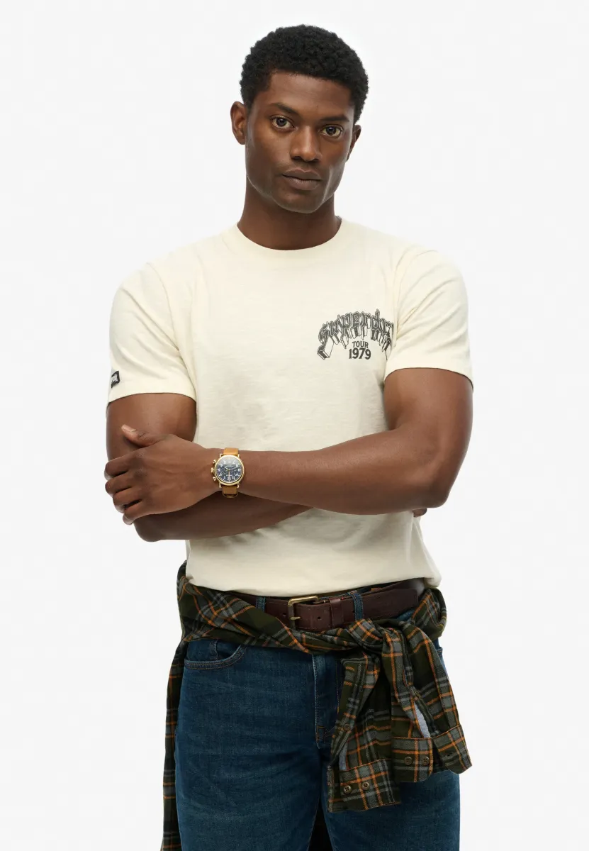 BIKER ROCK - T-Shirt print - cream