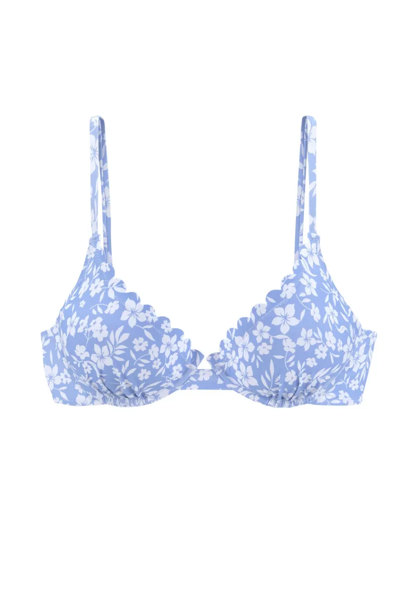 Bikini-Top - himmelblau-weiß