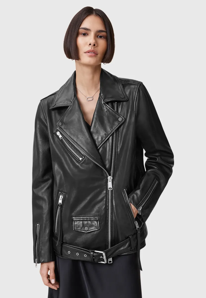 BILLIE BIKER - Lederjacke - black