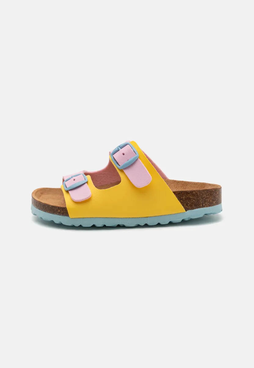 BIOLINE - Pantolette flach - yellow/rose
