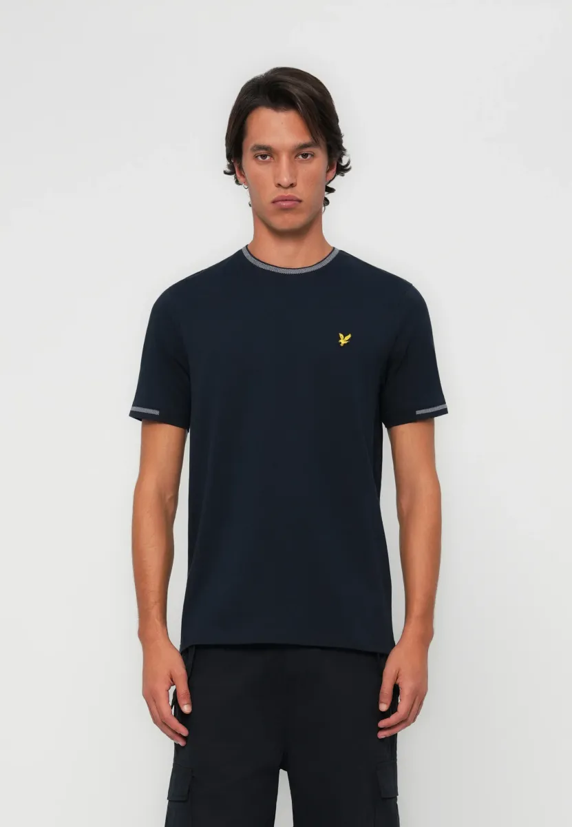BIRDSEYE HALF TIPPED - T-Shirt basic - dark navy/ash lilac