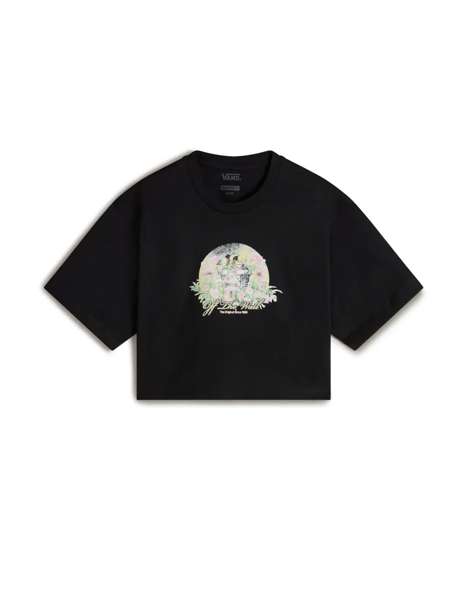 BIRDSONG RELAXED FIT CROP - T-Shirt print - black