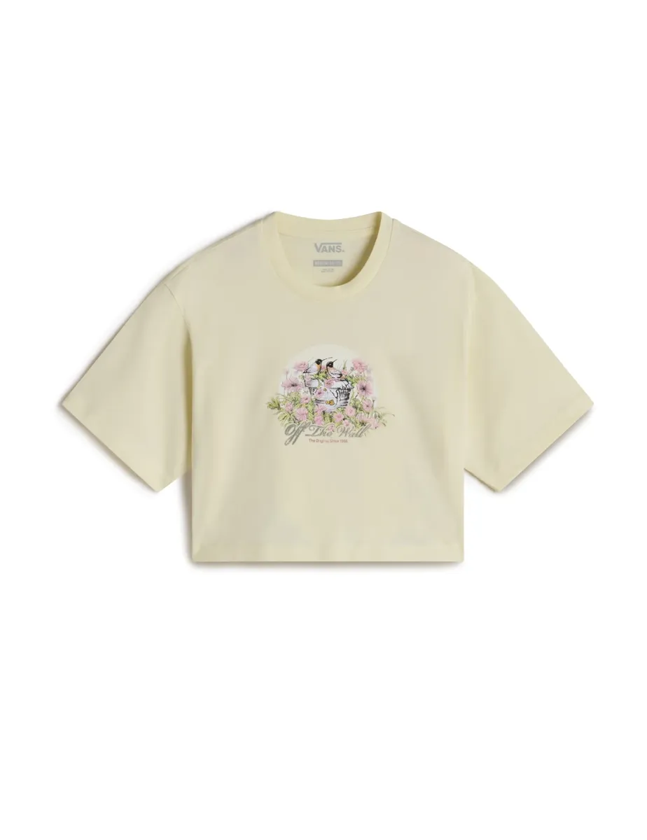 BIRDSONG RELAXED FIT CROP - T-Shirt print - lemon icing