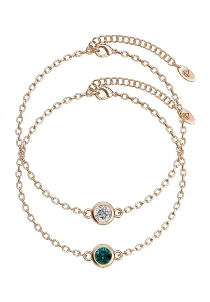 BIRTH2 PACK - Armband - or rosé   vert foncé