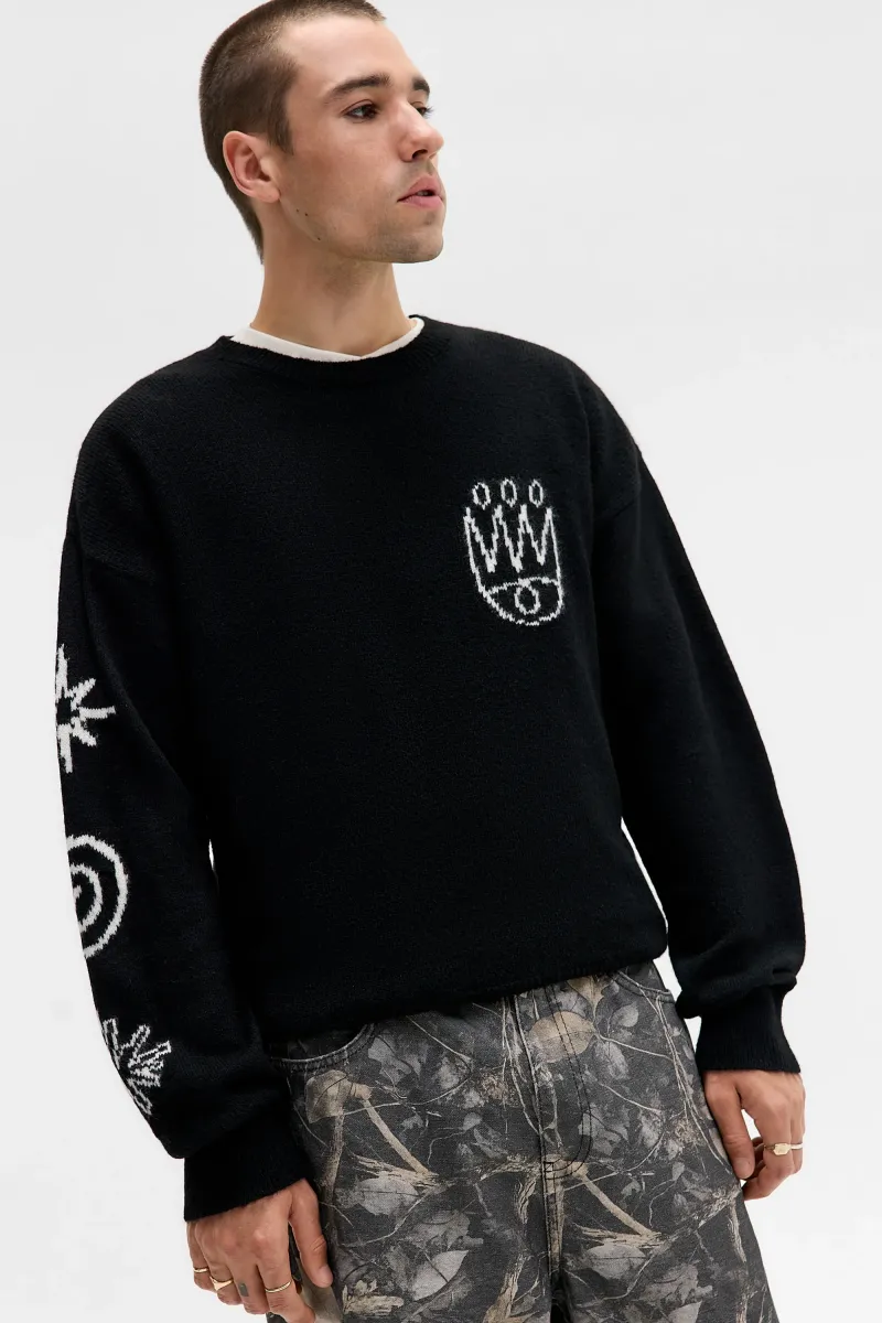 BLACK JUMPER - Strickpullover - black