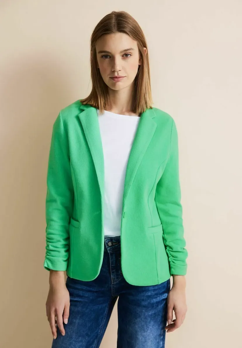 BLAZER MIT RAFFUNGEN - Strickjacke - grün