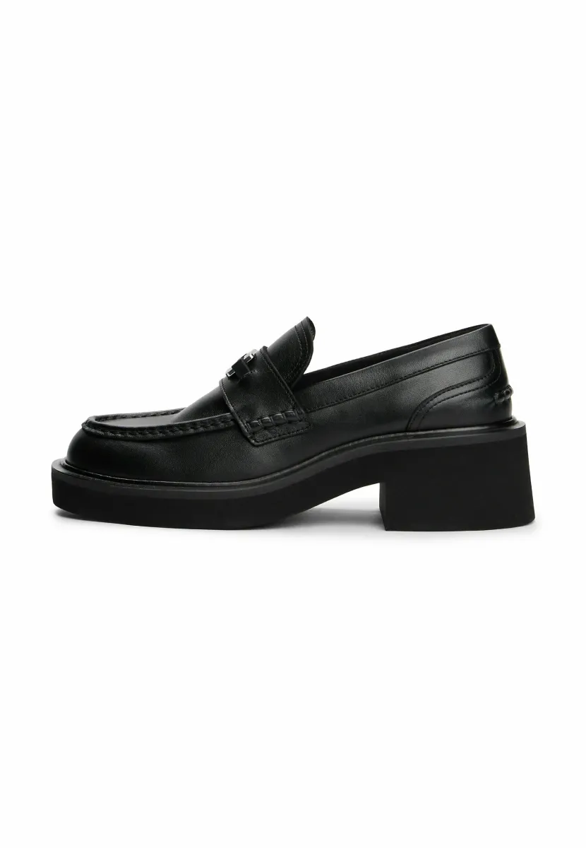 BLOCK HEEL LOAFERS - Slipper - black