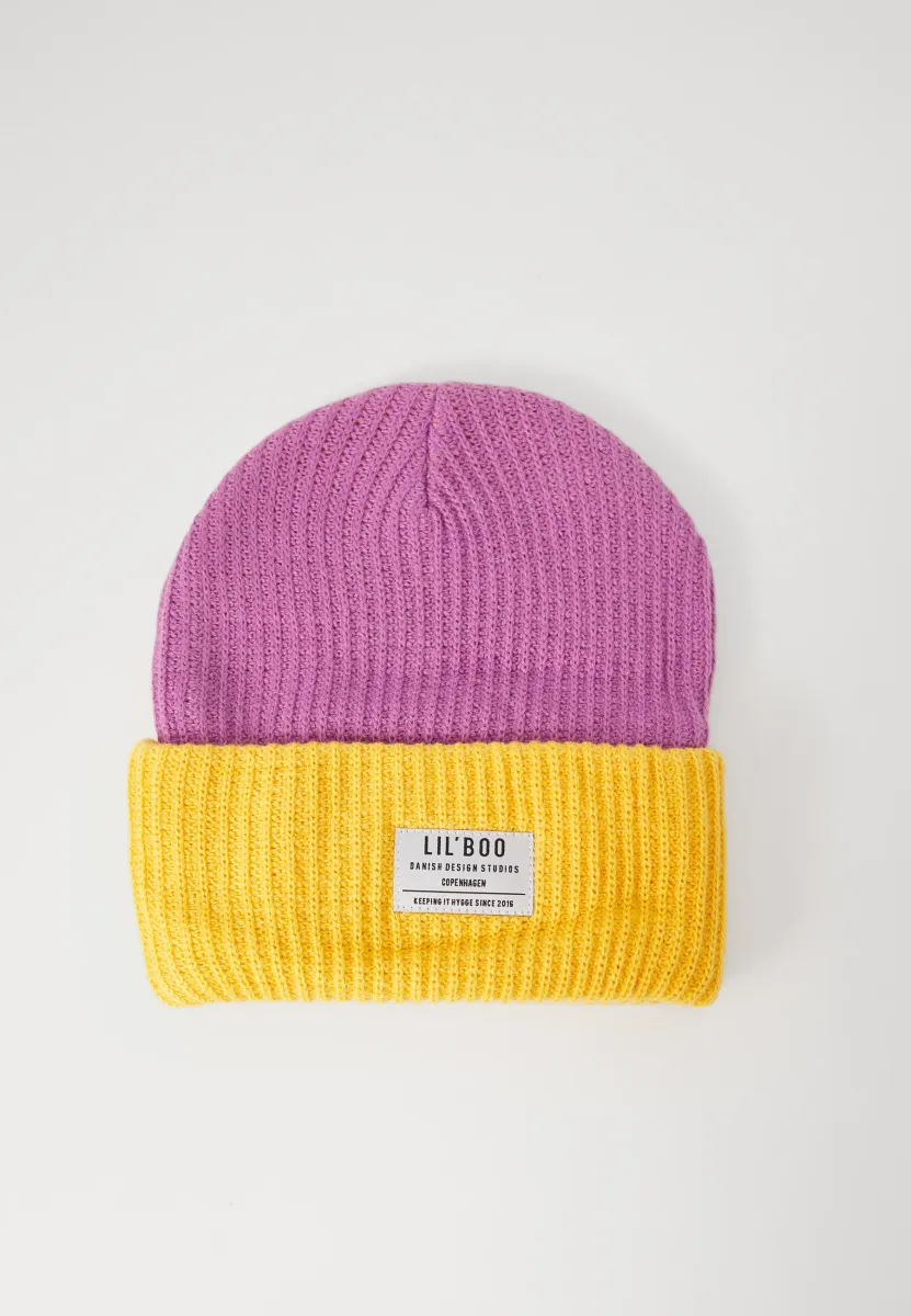 BLOCK HYGGE BEANIE UNISEX - Mütze - purple/yellow