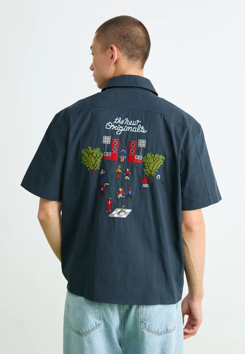 BLOCK PARTY ZIP SHIRT - Hemd - navy