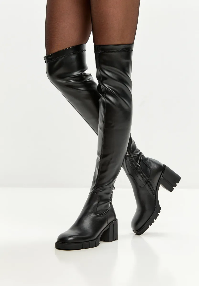 BLOCK - Plateaustiefel - black