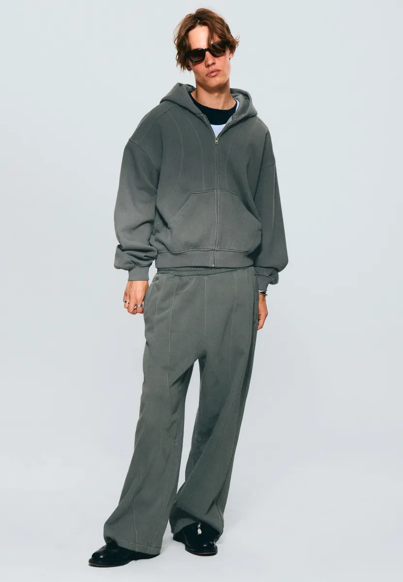 BLOCK ZIP - Kapuzenpullover - dark grey
