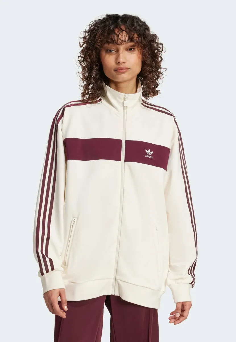 BLOCKED - Sweatjacke - cream white maroon