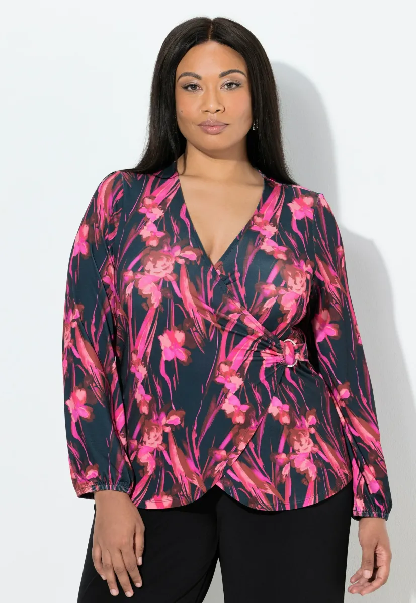 BLÜTEN OPTIK LANGARM - Langarmshirt - marine