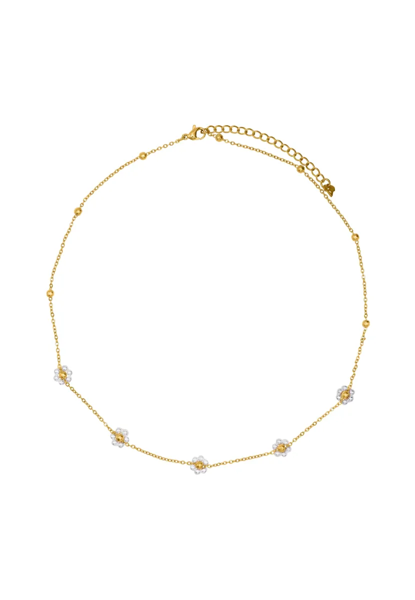 BLUMEN  - Halskette - goldfarbend