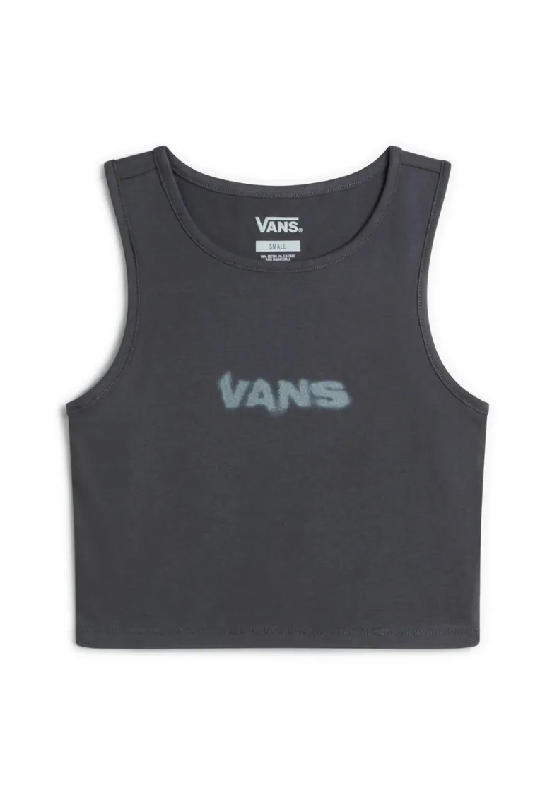 BLUR FITTED CROP TANK - Top - asphalt