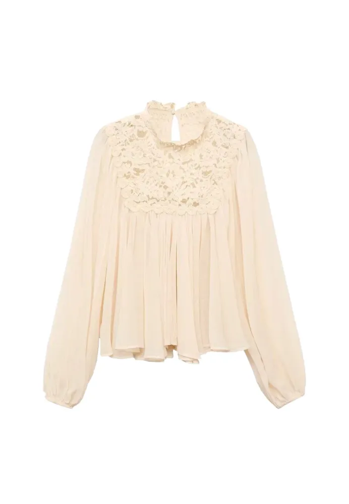 Bluse - beige