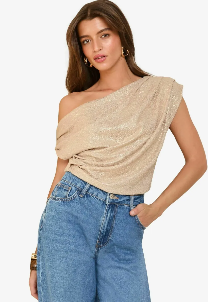 Bluse - metallic gold