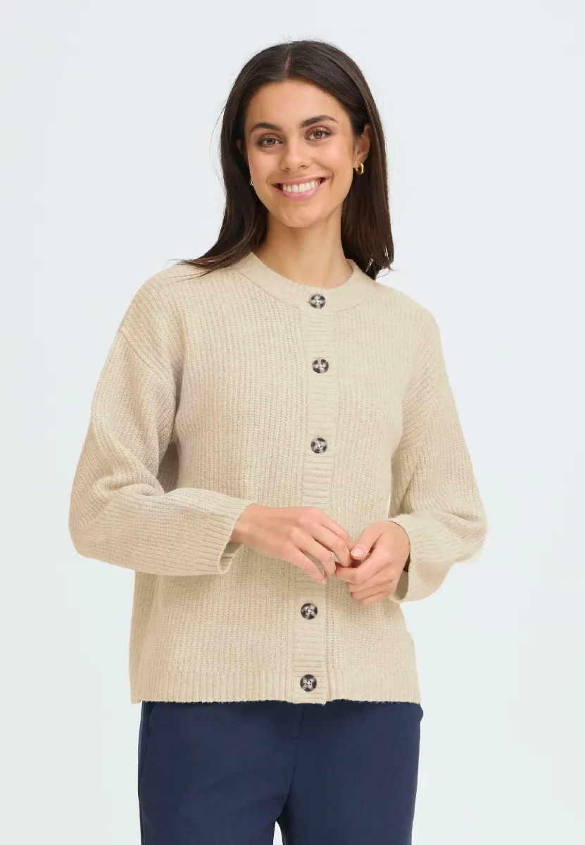 BMMOLARA - Strickjacke - oatmeal melange