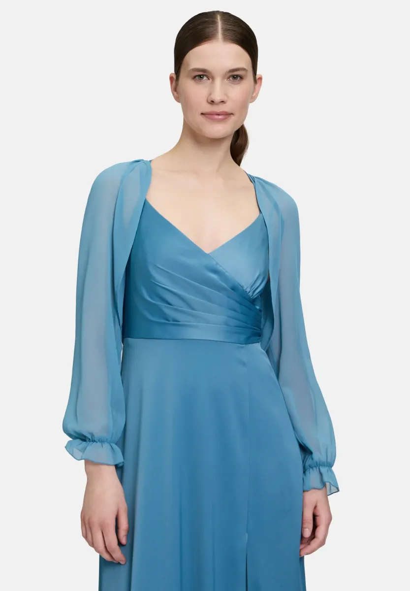 BOLERO-MIT GEKRÄUSELTEM AUSSCHNITT - Leichte Jacke - shiny bluestone