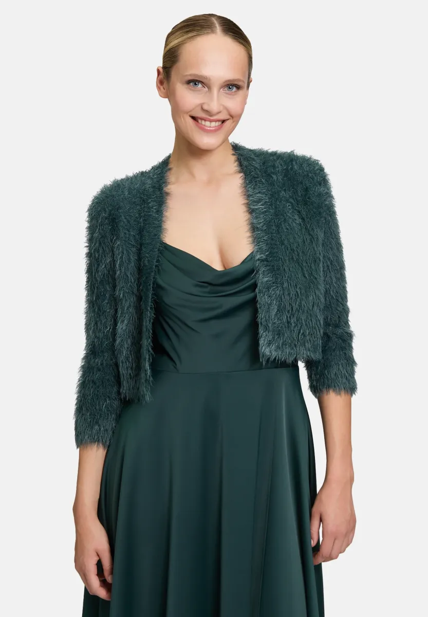 BOLERO MIT STRUKTUR - Strickjacke - dusty slate